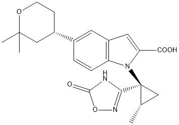 5-[(S)-2,2-二甲基四氢-2H-吡喃-4-基]-1-[(1S,2S)-2-甲基-1-(5-氧代-4,5-二氢-1,2,4-噁二唑-3-基)环丙基]-1H-吲哚-2-甲酸